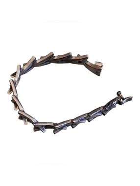VTG Taxco Mexico Modernist Bracelet Arrow Chevron Link Signed 925 Silver Heavy